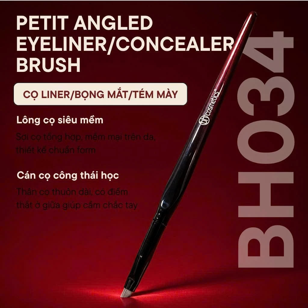 Cọ Kẻ Mày Eyeliner BH Cosmetics Vẽ Bọng Mắt Nét Mảnh Dùng Cho Chuyên Nghiệp Petit Angled Eyeliner/Concealer Brush BH034